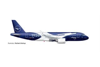 Herpa 1:200 Lufthansa Airbus A320neo, 100 Jahre, D-AING Kerpen