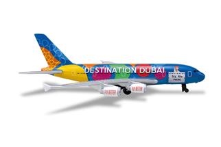 Herpa Aviation Toy Emirates Airbus A380, Destination Dubai