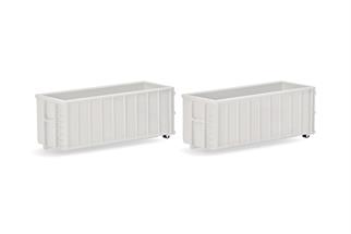 Herpa H0 Abrollmulden gerippt, weiss (Inhalt: 2 Stk.)