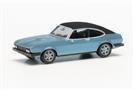 Herpa H0 Ford Capri II mit Vinyldach, miamiblau metallic