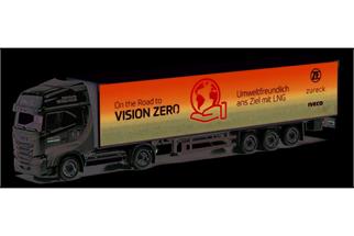Herpa H0 Iveco S-Way LNG Koffer-Sattelzug, Zureck/Vision Zero
