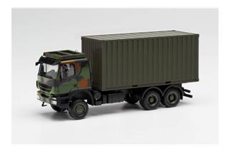 Herpa H0 Iveco Trakker 6x6 mit 20'-Container, Bundeswehr