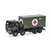Herpa H0 Iveco Trakker 8x8 mit 20'-Container, Bundeswehr / Rotes Kreuz