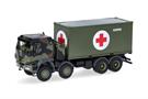 Herpa H0 Iveco Trakker 8x8 mit 20'-Container, Bundeswehr / Rotes Kreuz