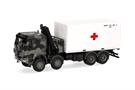 Herpa H0 Iveco Trakker 8x8 mit Ladekran und 20'-Container, Bundeswehr