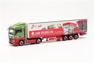 Herpa H0 MAN TGX GM Gardinenplanen-Sattelzug, Wandt / 40 Jahre Der Mass:stab