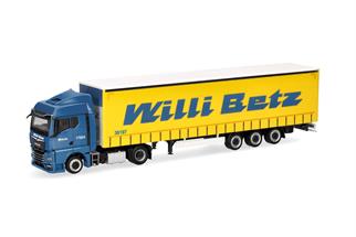 Herpa H0 MAN TGX GM Lowlinergardinenplanen-Sattelzug, Willi Betz