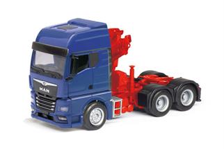 Herpa H0 MAN TGX GX 6x4 Zugmaschine mit Ladekran, blau