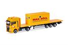 Herpa H0 MAN TGX GX Flachbett-Sattelzug mit Bürocontainer, Max Bögl