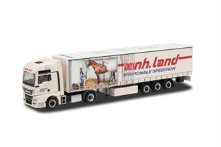 Herpa H0 MAN TGX XXL Gardinenplanen-Sattelzug, Spedition Land (Sonderserie Nord)