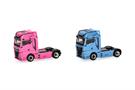 Herpa H0 MAN/WOMAN eTGX GX Zugmaschinen 2-achs, hellblau/pink (Inhalt: je 1 Stk.)
