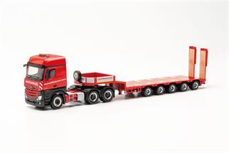 Herpa H0 MB Actros '18 Bigspace 6x4 Semitieflade-Sattelzug, Morschhäuser