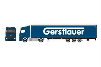 Herpa H0 MB Actros 18 Streamspace Jumbogardinenplanen-Sattelzug 15m, Gerstlauer