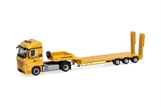Herpa H0 MB Actros '18 Streamspace Semitieflade-Sattelzug, Leonhard Weiss