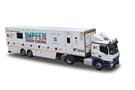 Herpa H0 MB Actros Classicspace Koffer-Sattelzug, DRK Bremen Impfmobil