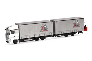Herpa H0 MB Actros Jumbogardinenplanentandem-Hängerzug, Wilkening