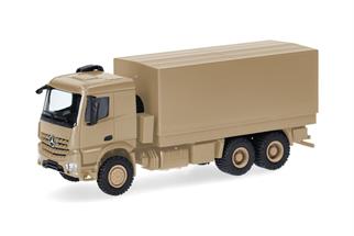 Herpa H0 MB Arocs 6x6 Pritsche/Plane, sandbeige undekoriert