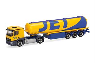 Herpa H0 MB Classicspace Benzintank-Sattelzug, Jet