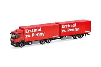 Herpa H0 MB Classicspace Kühlkoffer-Hängerzug, Penny