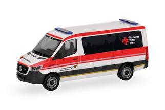 Herpa H0 MB Sprinter 18 Bus Flachdach, DRK Stuttgart/Degerloch