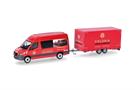 Herpa H0 MB Sprinter '18 Halbbus Hochdach mit Tandemanhänger, Colonia