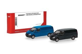 Herpa H0 MiniKit: MB Vito Kasten 2010, enzianblau und schwarz (Inhalt: je 1 Stk.)