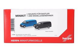 Herpa H0 MiniKit: MB Vito Kasten 2010, enzianblau und schwarz (Inhalt: je 1 Stk.)