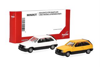 Herpa H0 MiniKit: Opel Corsa A SR, weiss und gelb (Inhalt: je 1 Stk.)