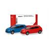 Herpa H0 MiniKit: Seat Leon, verkehrsrot und verkehrsblau (Inhalt: je 1 Stk.)