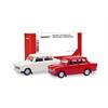 Herpa H0 MiniKit: Trabant 601 Limousine, weiss und verkehrsrot (Inhalt: je 1 Stk.)