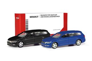 Herpa H0 MiniKit: VW Passat Variant, schwarz und ultramarinblau (Inhalt: je 1 Stk.)
