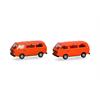 Herpa H0 MiniKit: VW T3 Bus, leuchtrot und orange (Inhalt: je 1 Stk.)