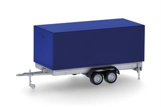 Herpa H0 PKW-Planenanhänger, ultramarinblau THW
