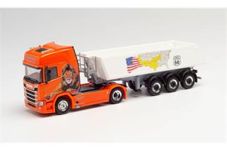 Herpa H0 Scania CR20 HD Kipp-Sattelzug Angelo Raetzo (Sonderserie CH)