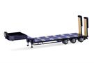 Herpa H0 Semitieflader mit Rampen, ultramarinblau THW