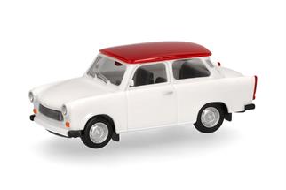 Herpa H0 Trabant 601 Limousine, weiss mit rotem Dach