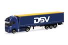 Herpa H0 Volvo FH GL XL 2020 Electric Gardinenplanen-Sattelzug, DSV
