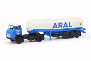 Herpa/MBS H0 Scania Vabis LB 76 Benzintank-Sattelzug, Aral