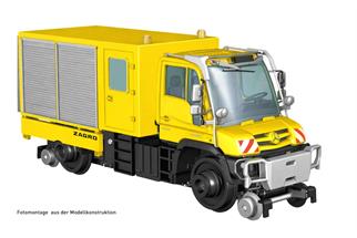 Hobbytrain H0 (Digital) Unimog Zagro Zweiwegefahrzeug, gelb, Ep. VI