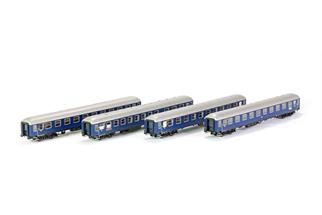 Hobbytrain/LS Models H0 (AC) DB Schnellzugwagen-Set F-Zug 1954, 4-tlg.