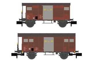 Hobbytrain N BLS gedecktes Güterwagen-Set K2/K3, Ep. IV, 2-tlg.