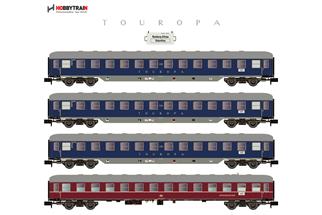 Hobbytrain N DB Reisezugwagen-Set 2 Touropa, Ep. IIIb, 4-tlg.