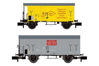 Hobbytrain N SBB gedecktes Güterwagen-Set K2/K3, Ep. II, 2-tlg.