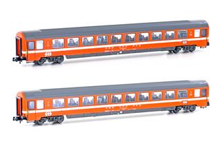 Hobbytrain N SBB Reisezugwagen-Set UIC-Z1 Bpm, Eurofima C1, Ep. IV-V, 2-tlg.