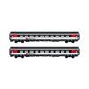 Hobbytrain N SBB Reisezugwagen-Set UIC Z1 Bpm, schwarz/weiss/rot, Ep. V-VI, 2-tlg.