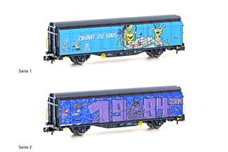 Hobbytrain N SBB Schiebewandwagen Hbbillns, Graffiti - Zukunft ist Luxus, Ep. VI Hobbytrain N SBB Schiebewandwagen Hbbillns, Graffiti - Zukunft ist Luxus, Ep. VI