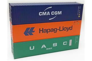 Igra Model H0 40' Container-Set 6 CMA CGM/Hapag-Lloyd/UASC, 3-tlg.