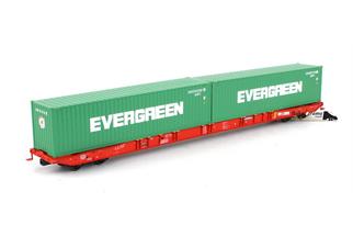 Igra Model H0 NACCO Containertragwagen Sggnss, Evergreen