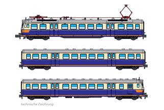 Jägerndorfer N (Sound) ÖBB Elektrotriebzug 4030.210, beige/blau/orange, Ep. III, 3-tlg.