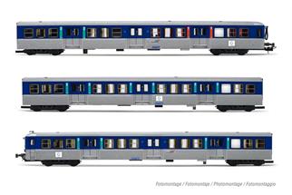 Jouef H0 (DC) SNCF Wendezug-Set RIO 80, Centre, Ep. V, 3-tlg.